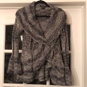 Black and white peplum sweater